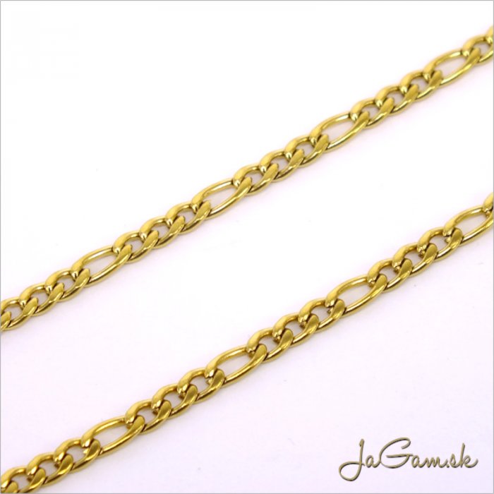 Retiazka 4(6)x3mm CHIRURGICKÁ OCEĽ zlatá - 0,5m (chr021g)